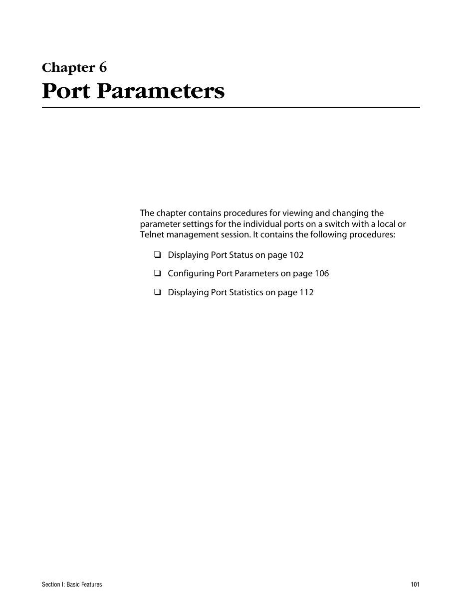 Chapter 6, Port parameters | Allied Telesis AT-S60 User Manual | Page 101 / 858