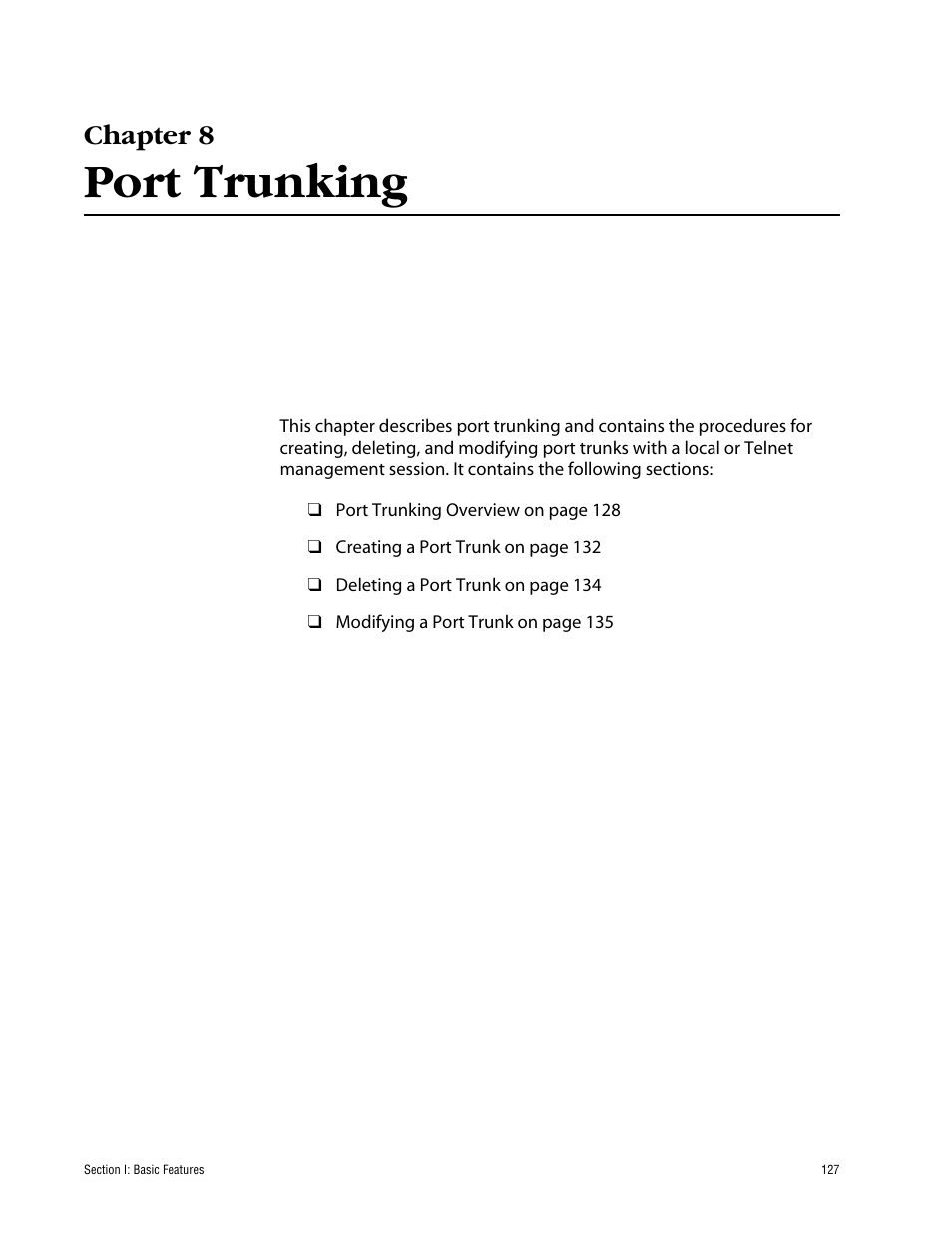 Chapter 8, Port trunking | Allied Telesis AT-S60 User Manual | Page 127 / 858