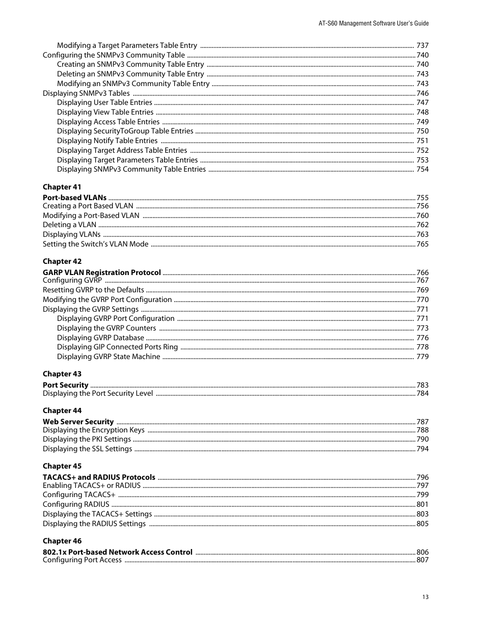 Allied Telesis AT-S60 User Manual | Page 13 / 858