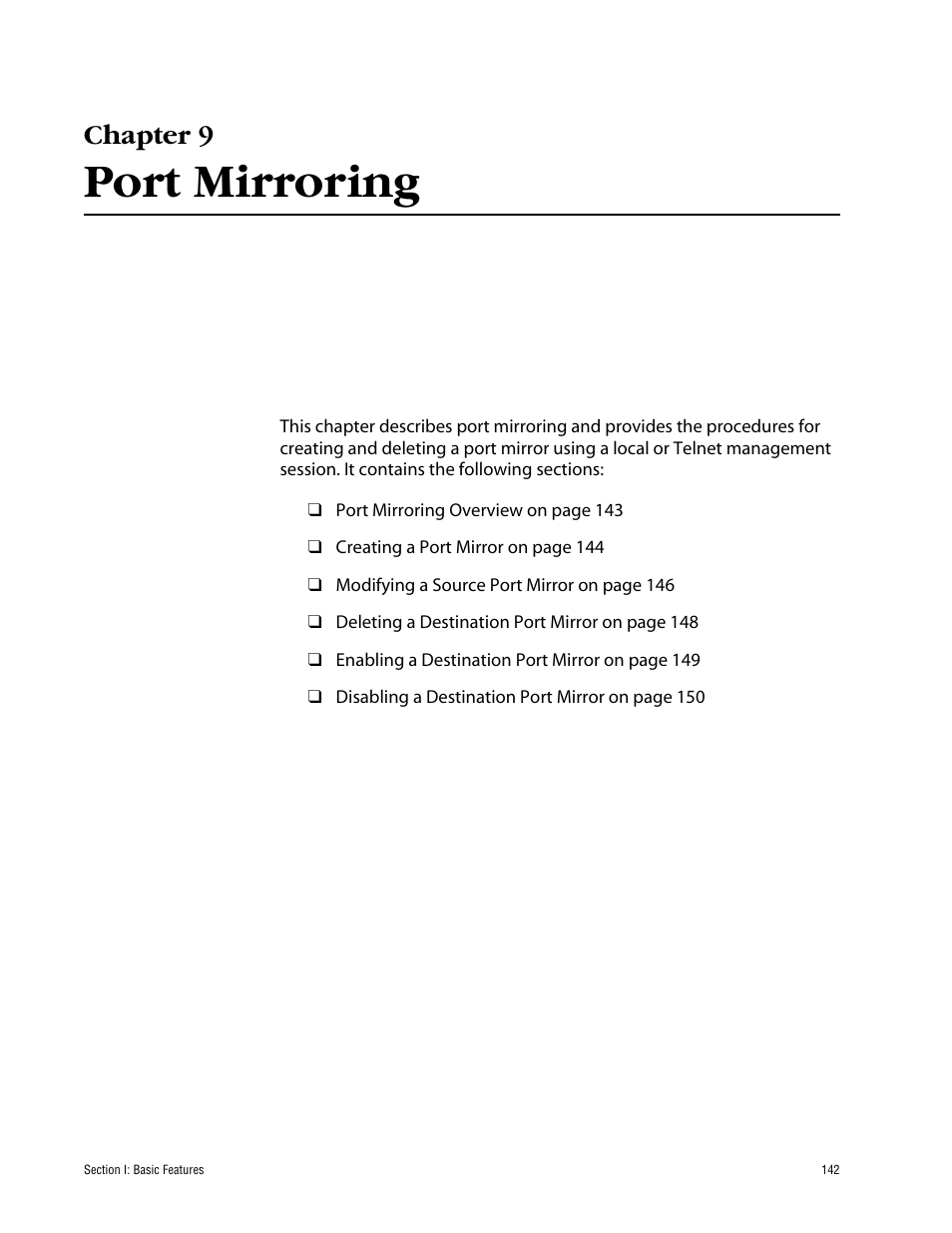 Chapter 9, Port mirroring | Allied Telesis AT-S60 User Manual | Page 142 / 858