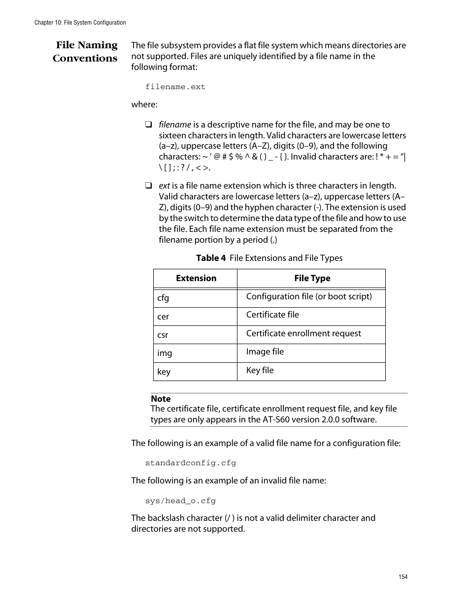 File naming conventions | Allied Telesis AT-S60 User Manual | Page 154 / 858