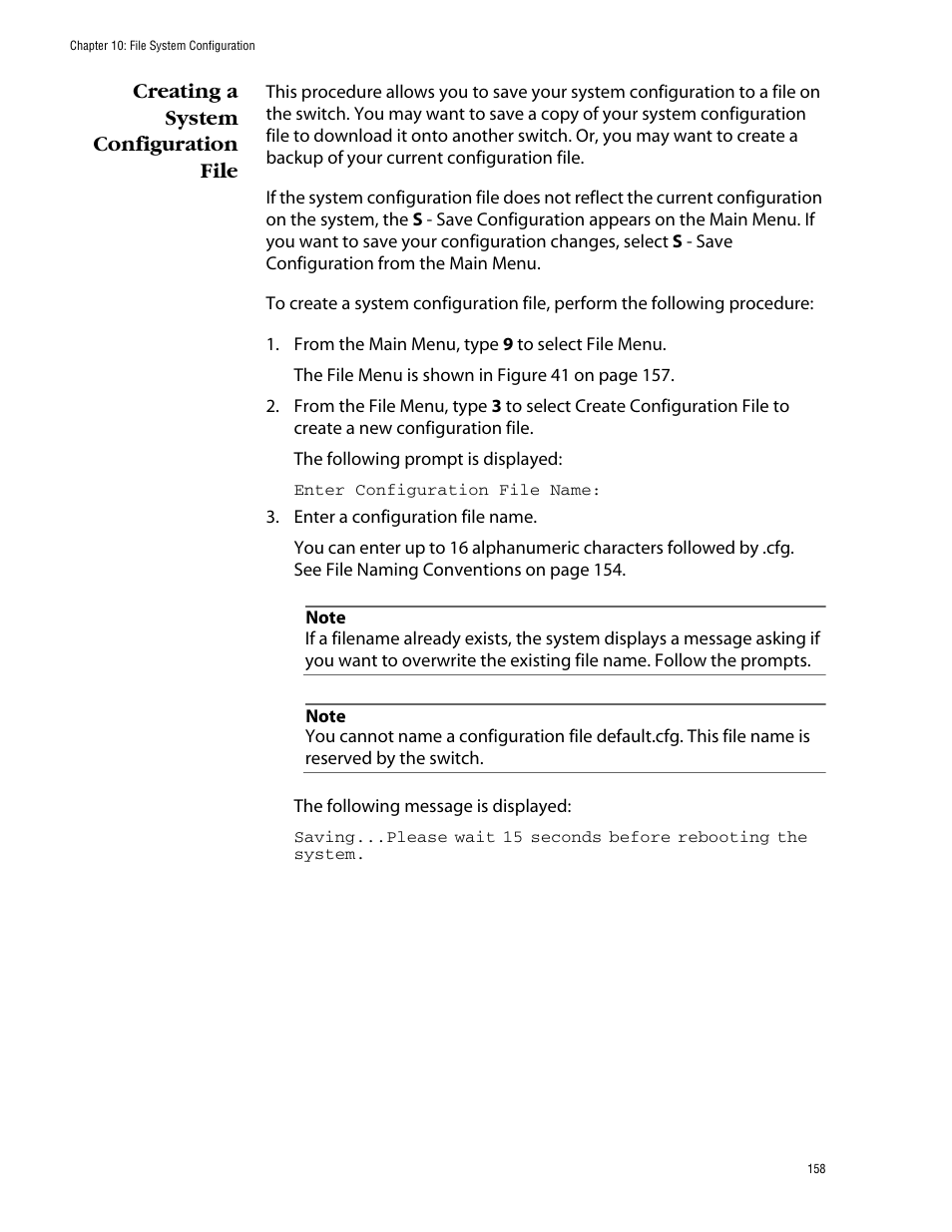 Creating a system configuration file | Allied Telesis AT-S60 User Manual | Page 158 / 858