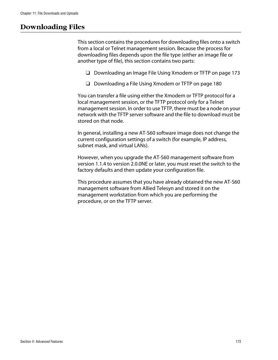 Downloading files | Allied Telesis AT-S60 User Manual | Page 172 / 858