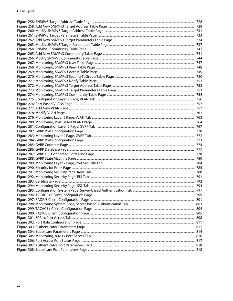 Figure 301: 802.1x port access tab 808, Figure 305: monitoring, 802.1x port access tab 816 | Allied Telesis AT-S60 User Manual | Page 20 / 858