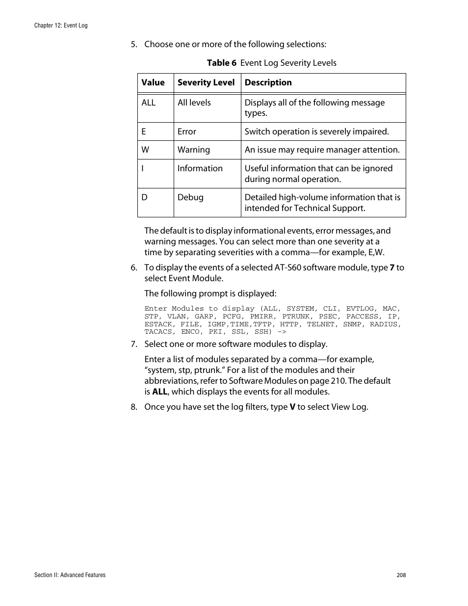 Allied Telesis AT-S60 User Manual | Page 208 / 858