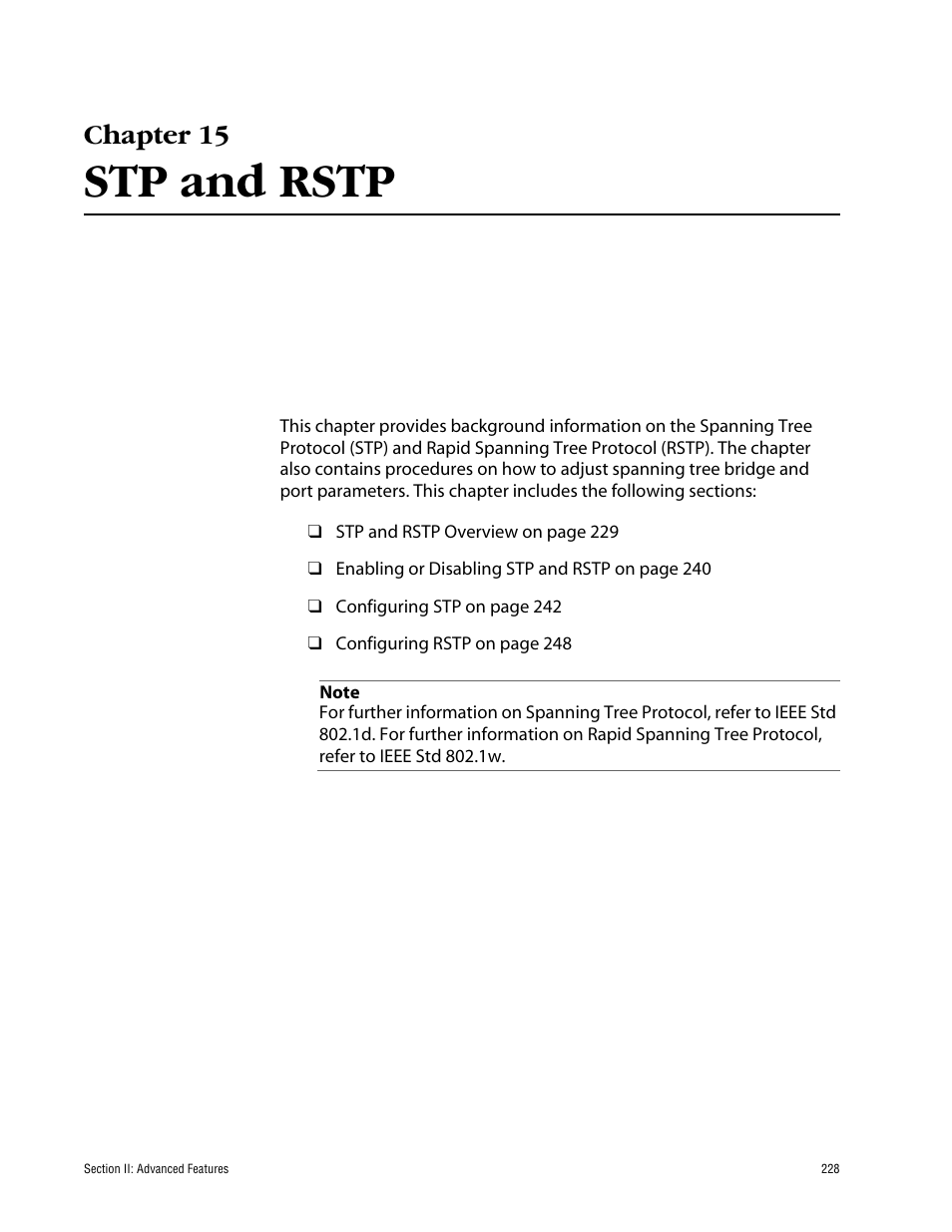 Chapter 15, Stp and rstp | Allied Telesis AT-S60 User Manual | Page 228 / 858