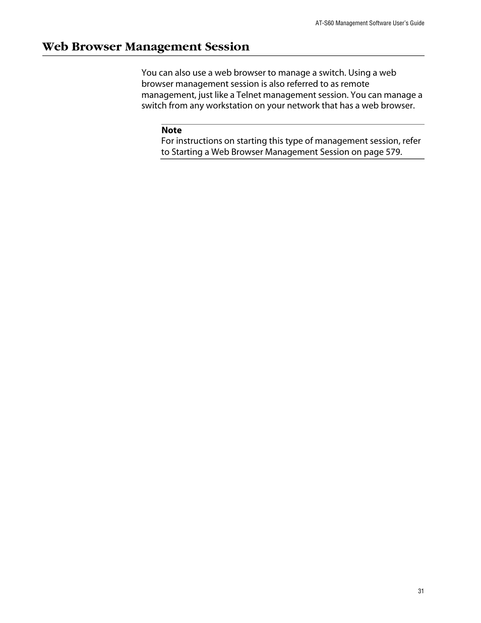 Web browser management session | Allied Telesis AT-S60 User Manual | Page 31 / 858