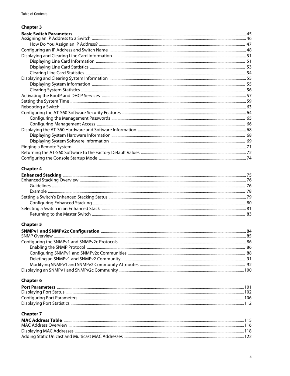 Allied Telesis AT-S60 User Manual | Page 4 / 858