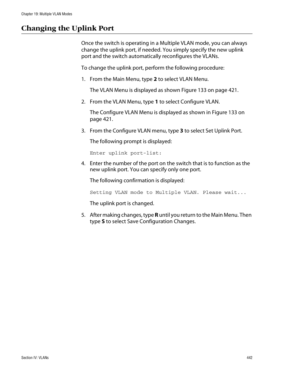 Changing the uplink port | Allied Telesis AT-S60 User Manual | Page 442 / 858