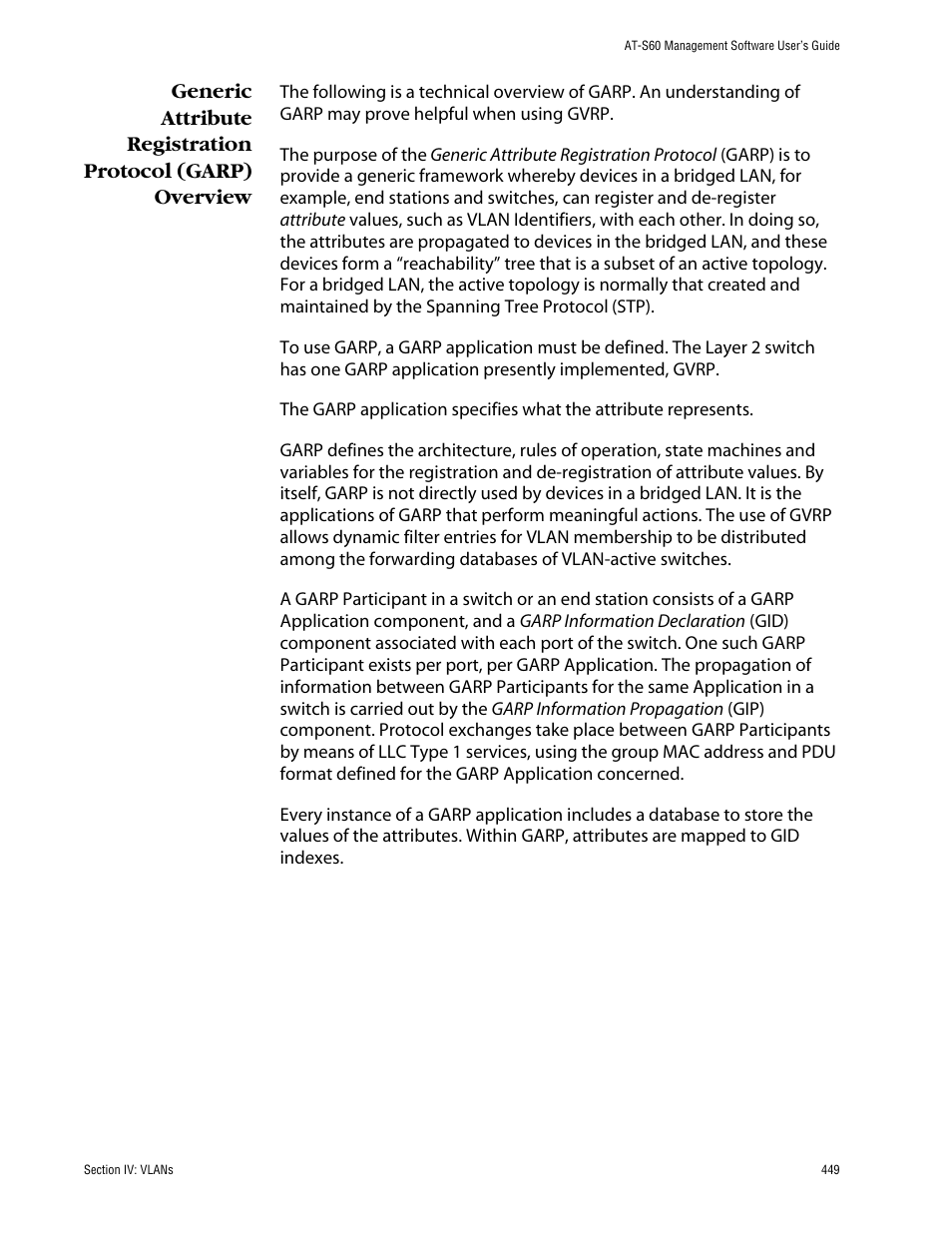 Generic attribute registration protocol | Allied Telesis AT-S60 User Manual | Page 449 / 858