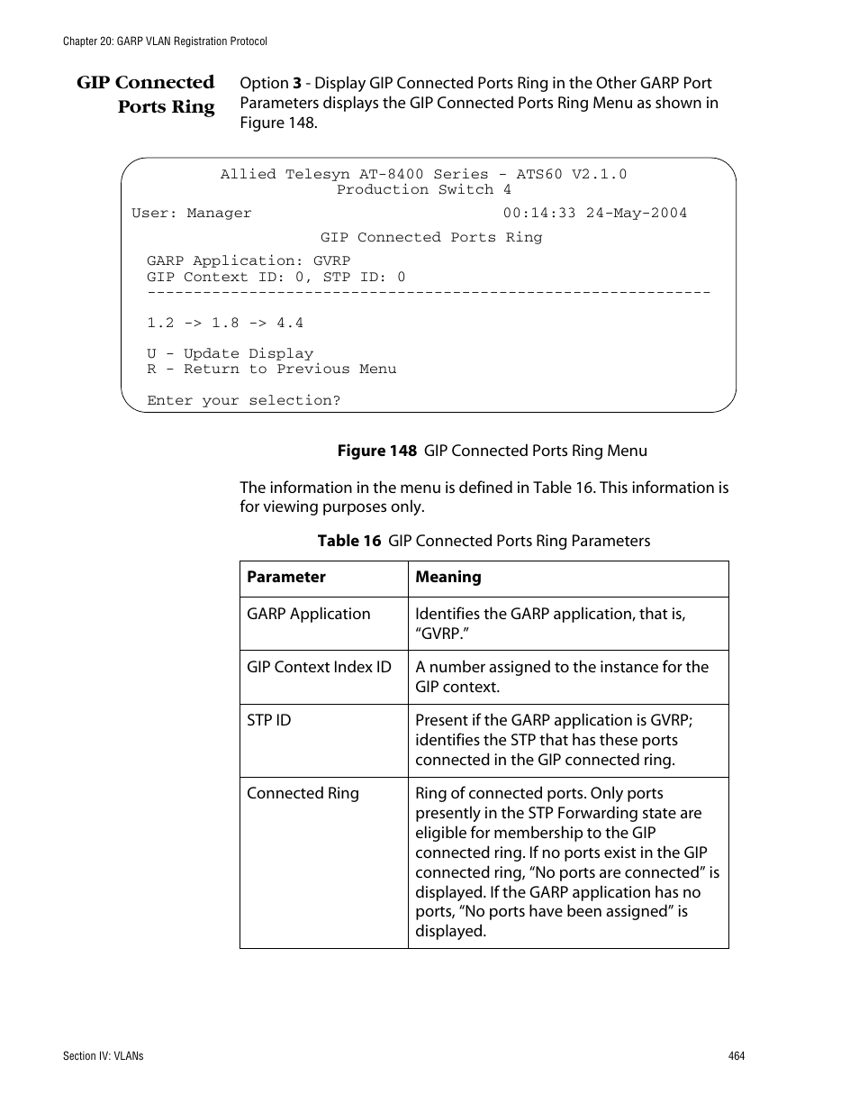 Gip connected ports ring | Allied Telesis AT-S60 User Manual | Page 464 / 858