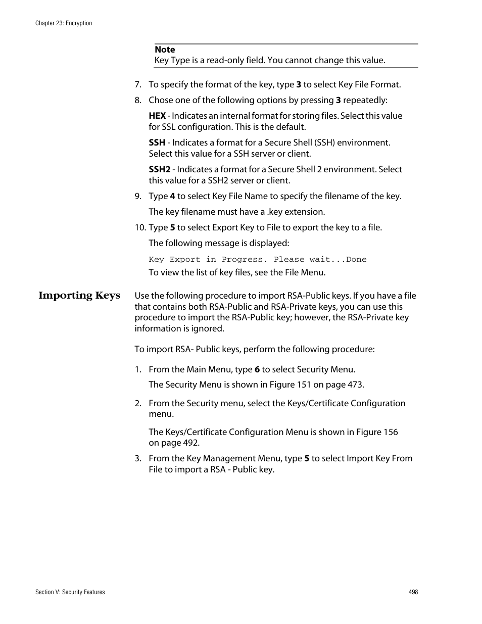 Importing keys | Allied Telesis AT-S60 User Manual | Page 498 / 858