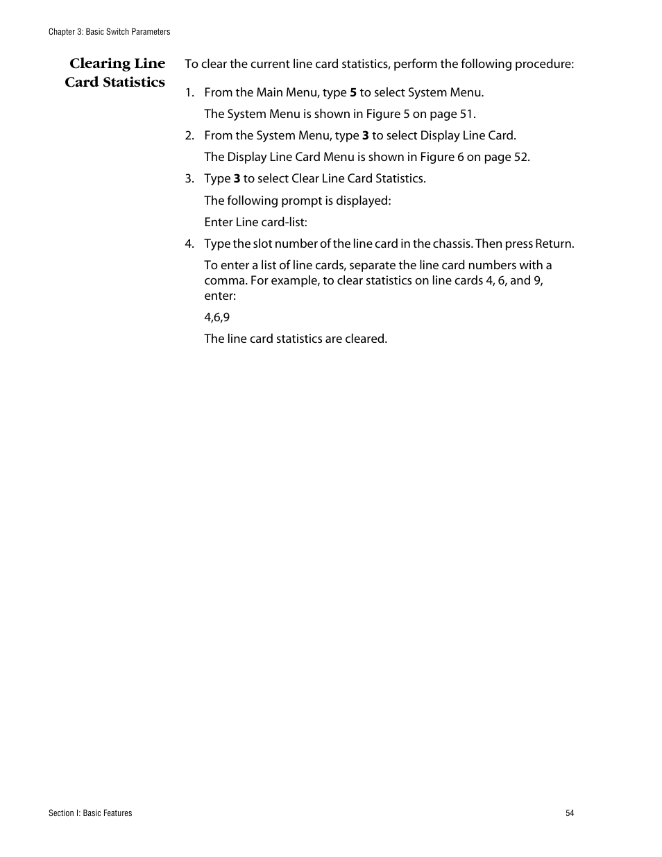 Clearing line card statistics | Allied Telesis AT-S60 User Manual | Page 54 / 858