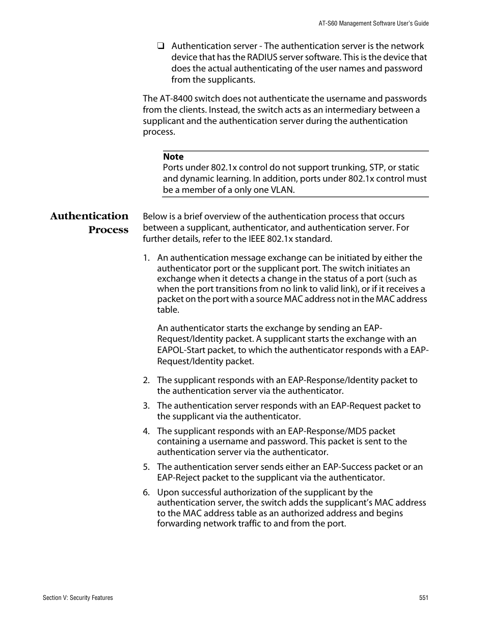 Authentication process | Allied Telesis AT-S60 User Manual | Page 551 / 858