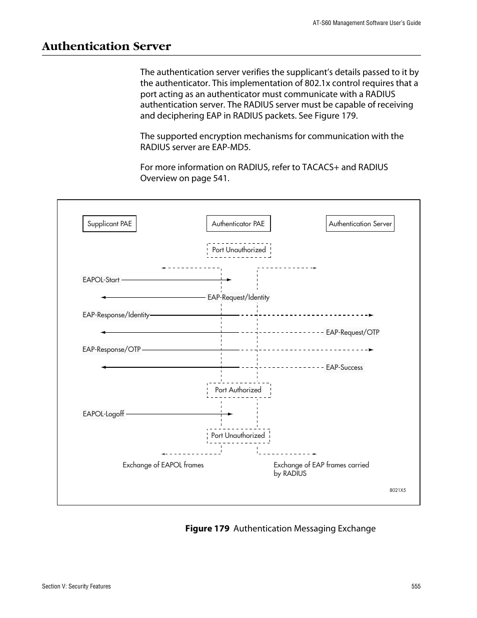 Authentication server | Allied Telesis AT-S60 User Manual | Page 555 / 858