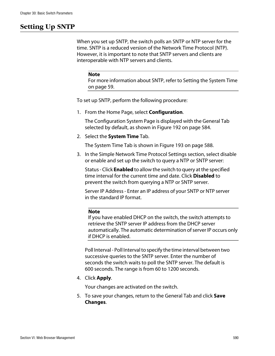 Setting up sntp | Allied Telesis AT-S60 User Manual | Page 590 / 858