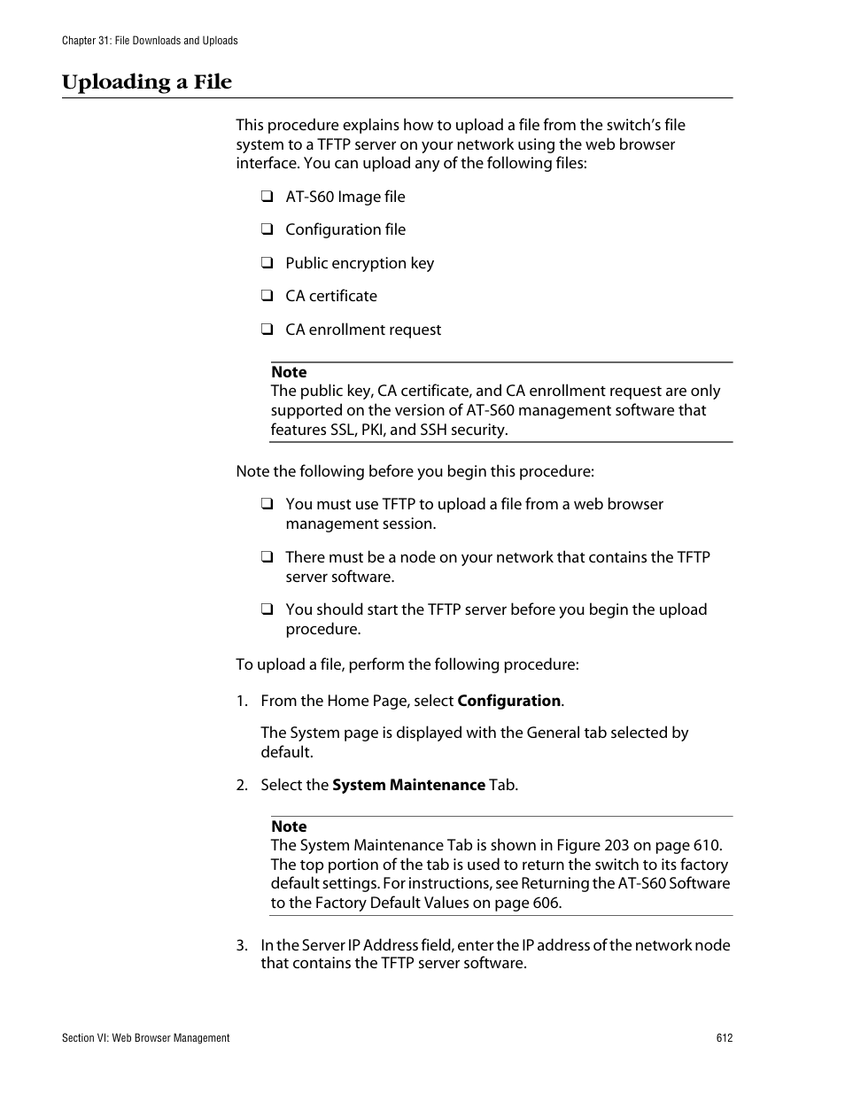 Uploading a file | Allied Telesis AT-S60 User Manual | Page 612 / 858