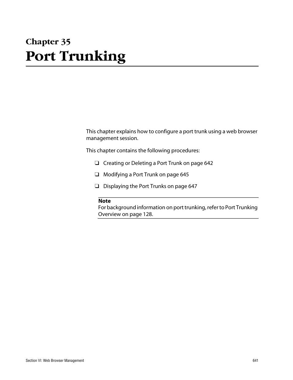 Chapter 35, Port trunking | Allied Telesis AT-S60 User Manual | Page 641 / 858