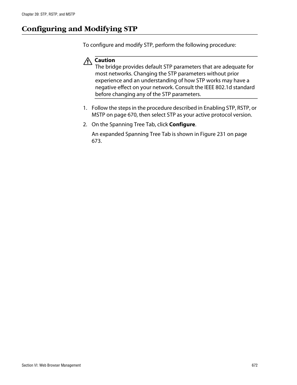 Configuring and modifying stp, If you activated rstp go to | Allied Telesis AT-S60 User Manual | Page 672 / 858