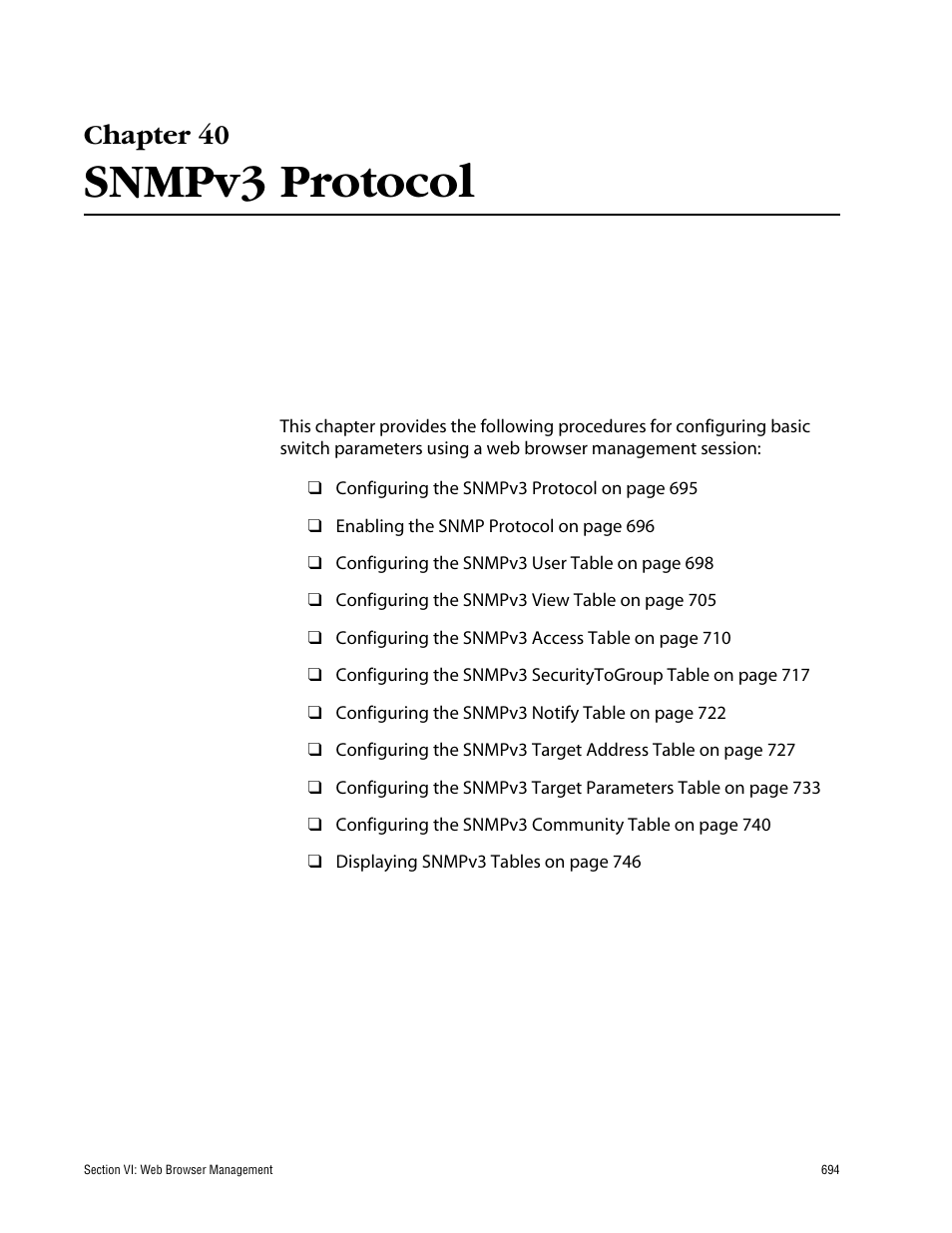 Chapter 40, Snmpv3 protocol | Allied Telesis AT-S60 User Manual | Page 694 / 858