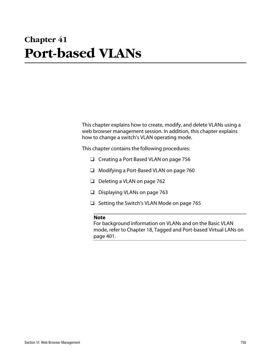 Chapter 41, Port-based vlans | Allied Telesis AT-S60 User Manual | Page 755 / 858