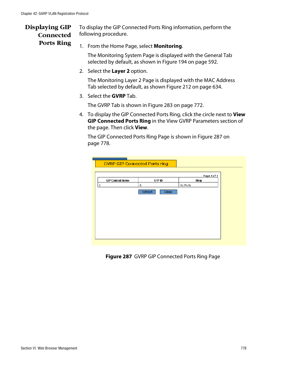 Displaying gip connected ports ring | Allied Telesis AT-S60 User Manual | Page 778 / 858