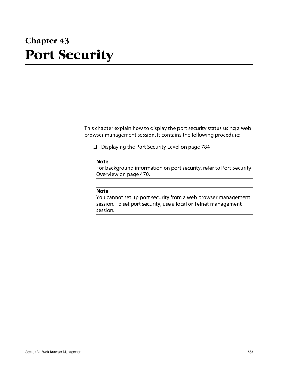 Chapter 43, Port security | Allied Telesis AT-S60 User Manual | Page 783 / 858