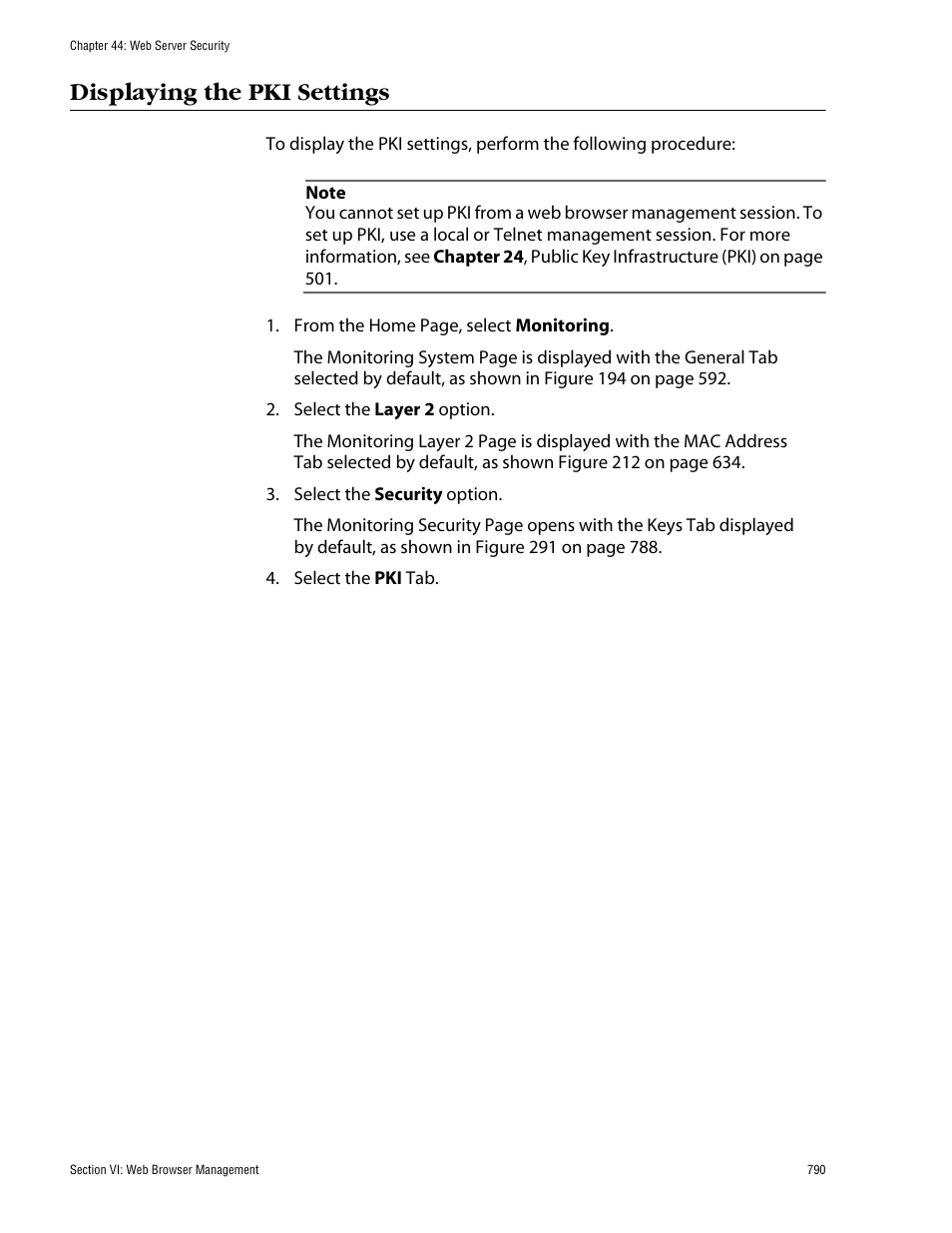 Displaying the pki settings | Allied Telesis AT-S60 User Manual | Page 790 / 858