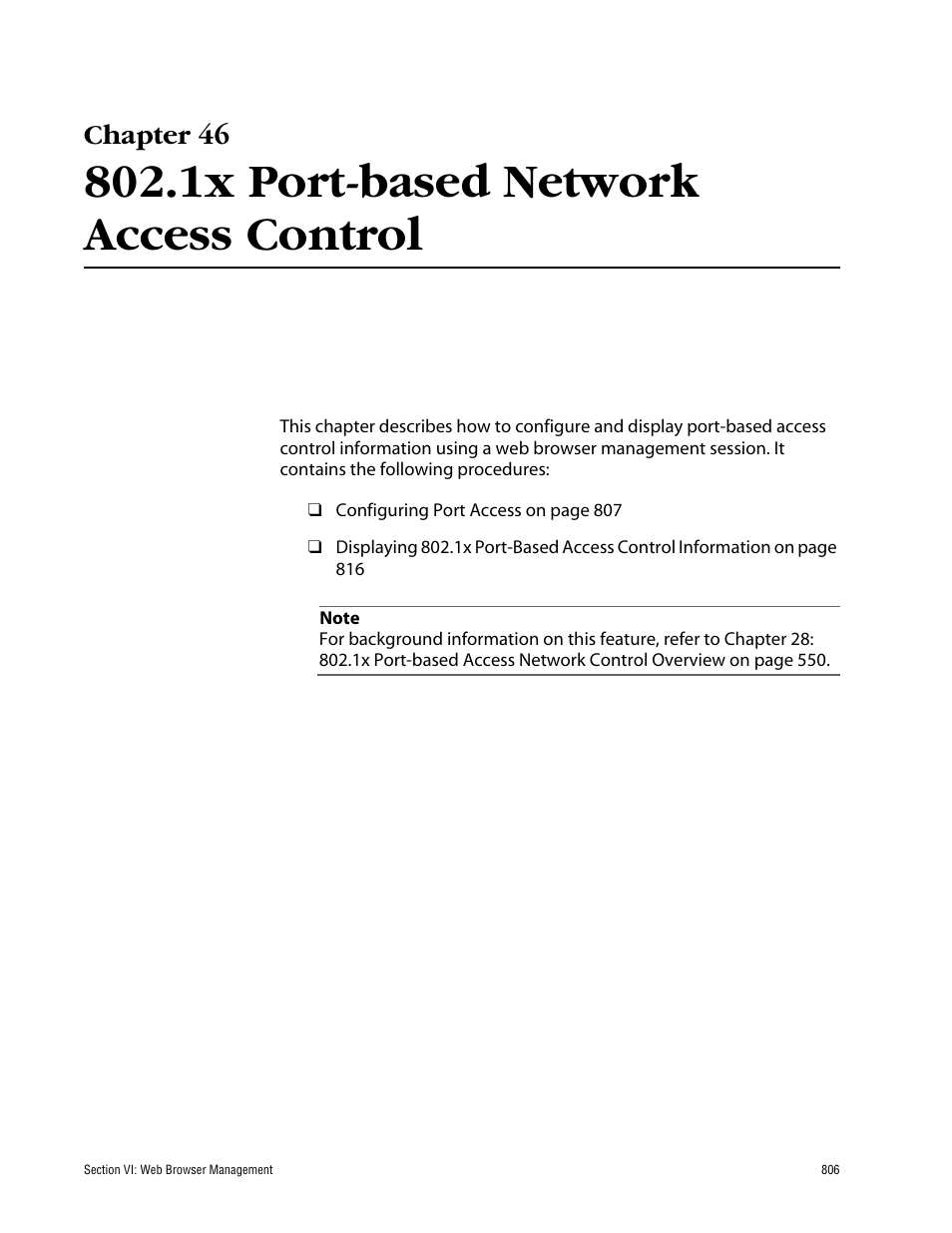 Chapter 46, 1x port-based network access control | Allied Telesis AT-S60 User Manual | Page 806 / 858