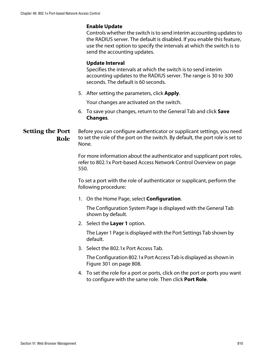 Setting the port role | Allied Telesis AT-S60 User Manual | Page 810 / 858