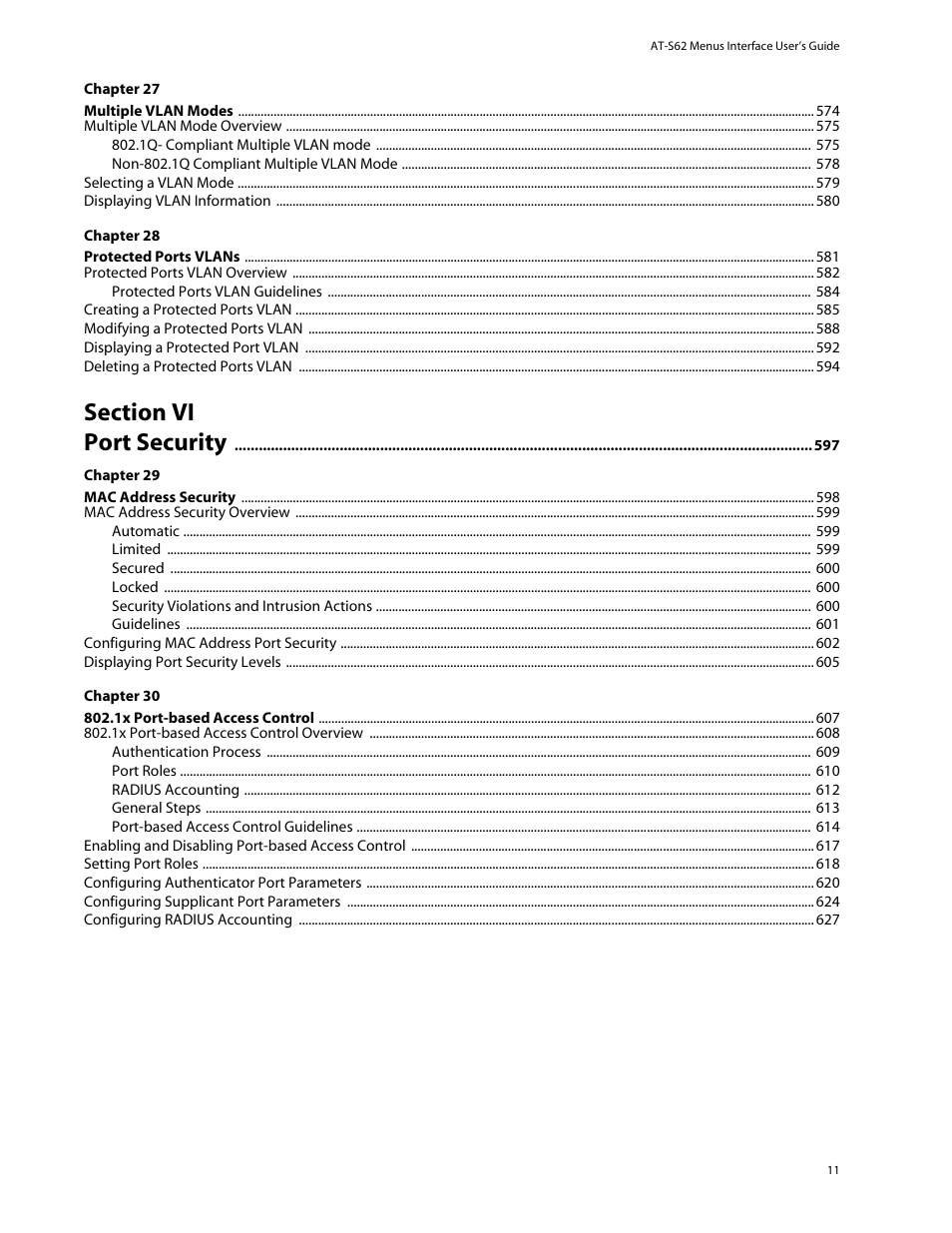 Allied Telesis AT-S62 User Manual | Page 11 / 760