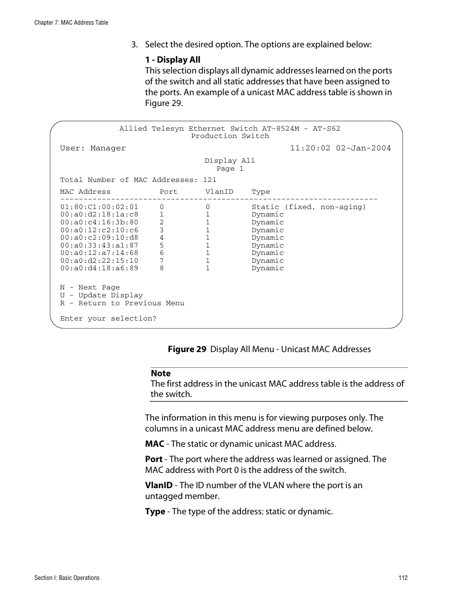 Allied Telesis AT-S62 User Manual | Page 112 / 760