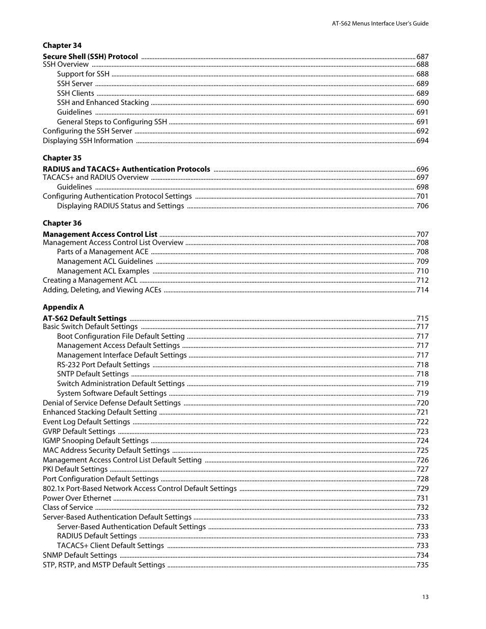 Allied Telesis AT-S62 User Manual | Page 13 / 760