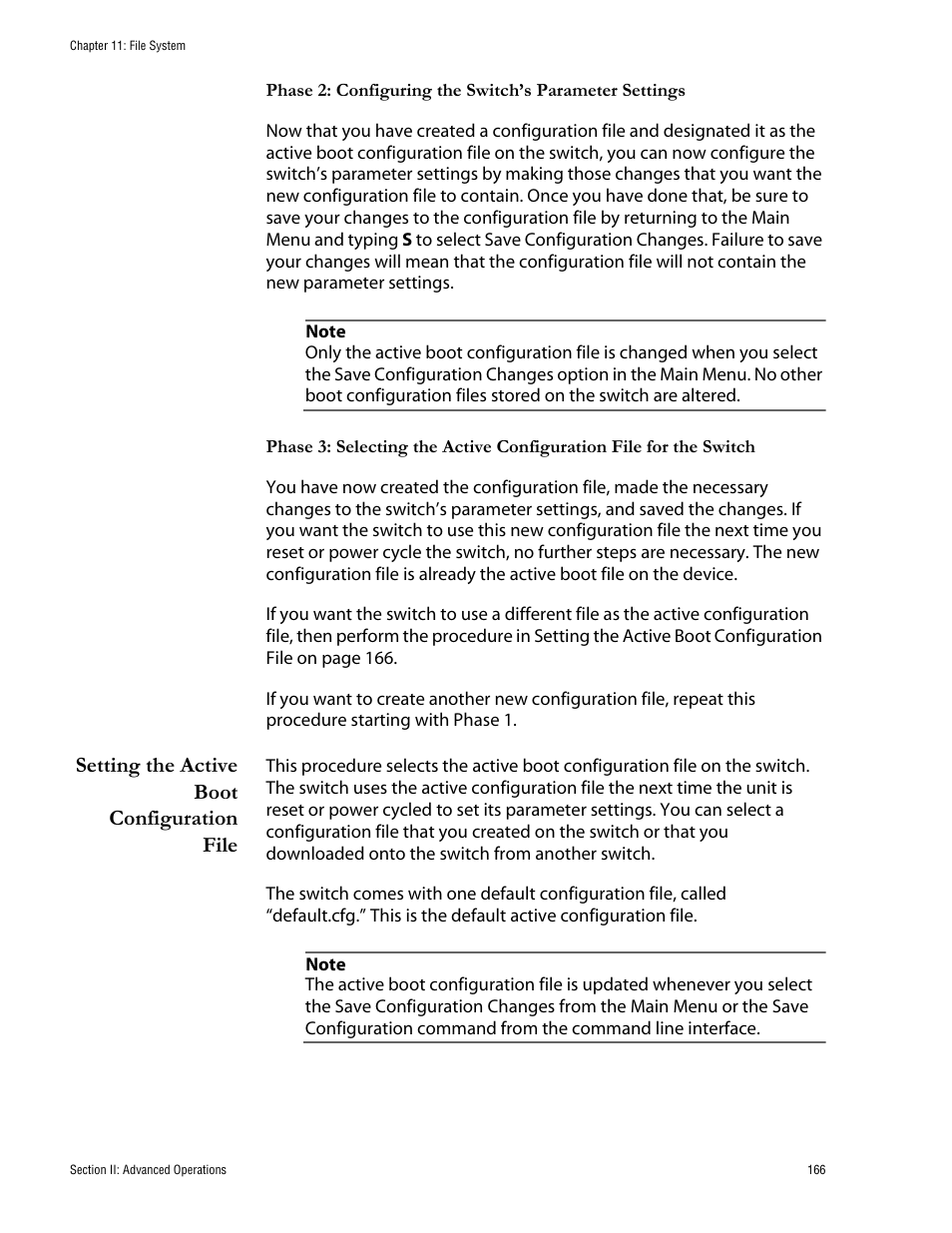 Setting the active boot configuration file | Allied Telesis AT-S62 User Manual | Page 166 / 760