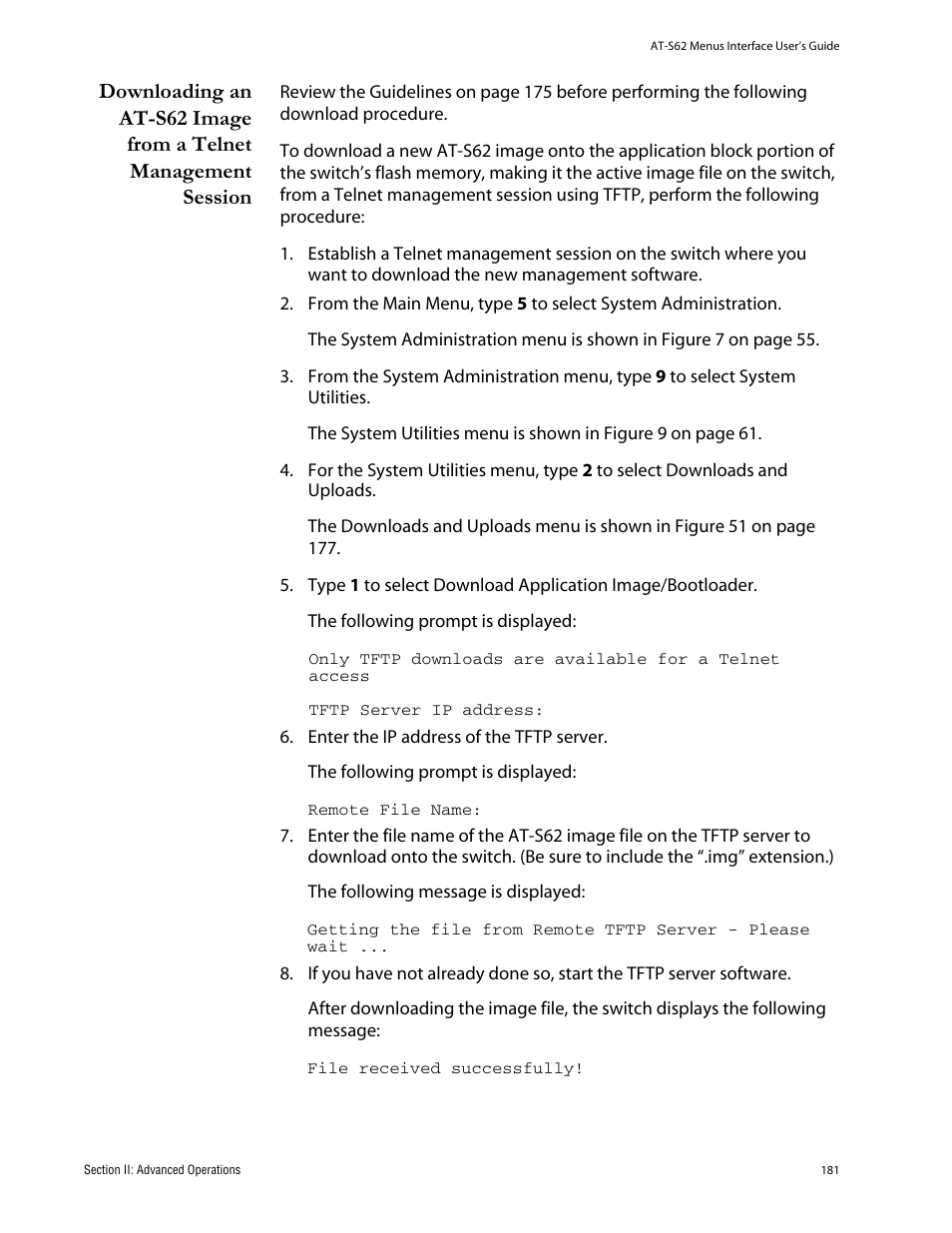 Allied Telesis AT-S62 User Manual | Page 181 / 760