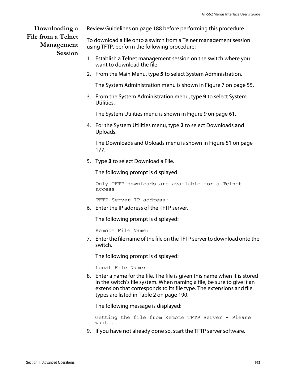 Allied Telesis AT-S62 User Manual | Page 193 / 760