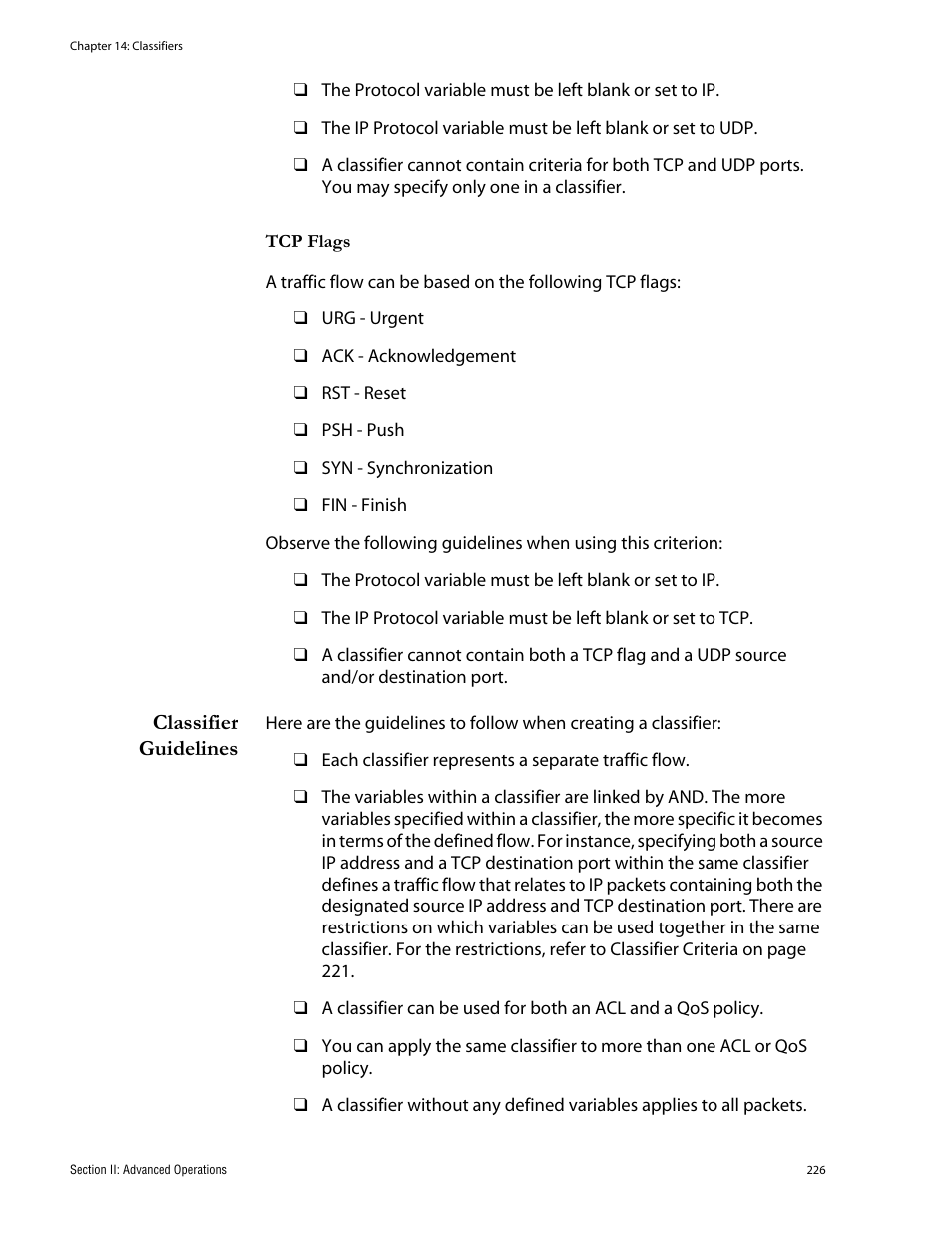 Classifier guidelines | Allied Telesis AT-S62 User Manual | Page 226 / 760