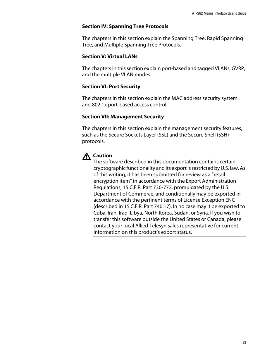 Allied Telesis AT-S62 User Manual | Page 23 / 760