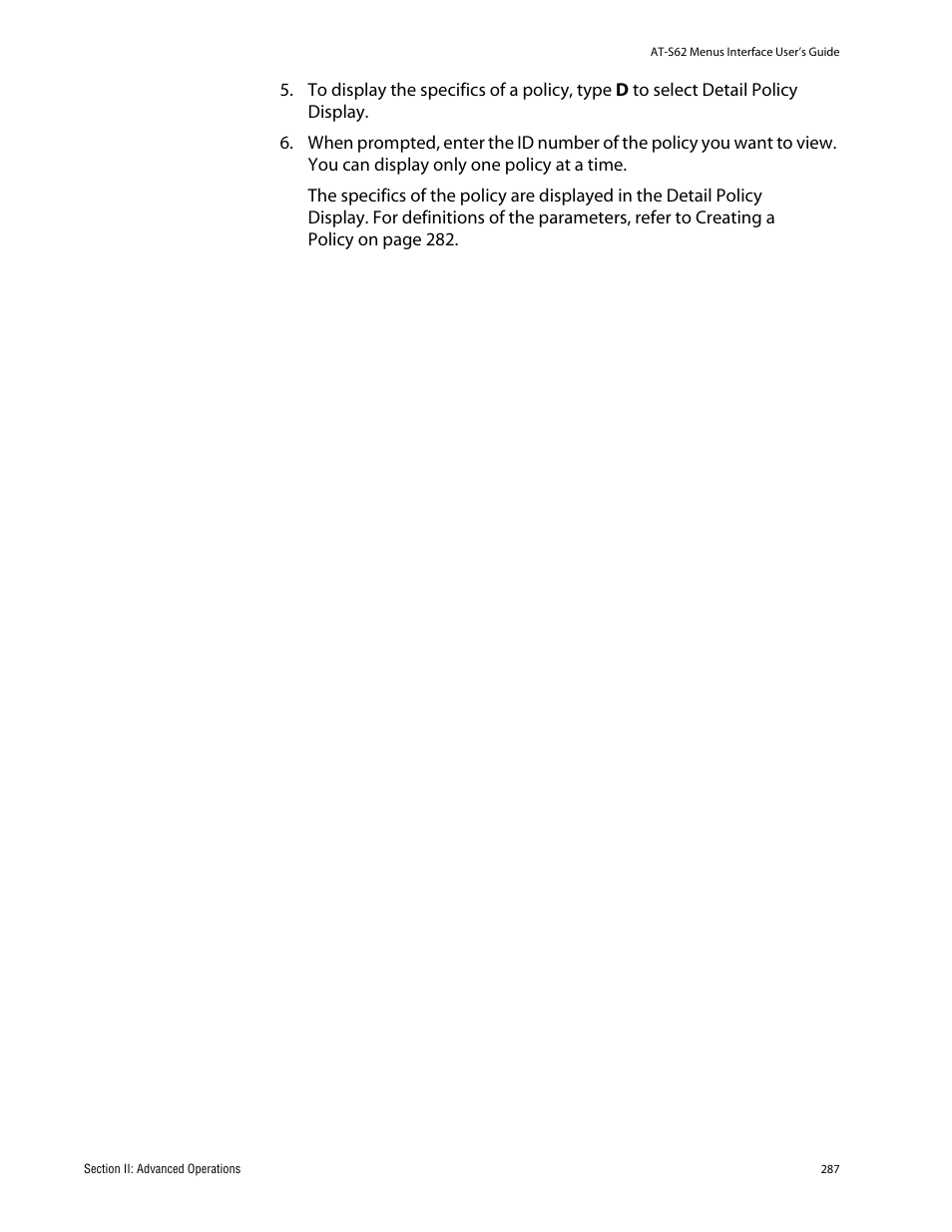 Allied Telesis AT-S62 User Manual | Page 287 / 760