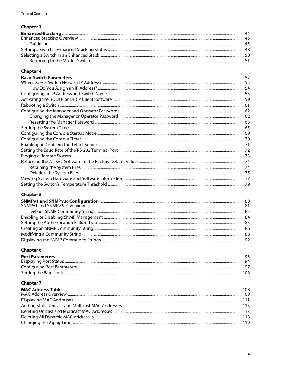 Allied Telesis AT-S62 User Manual | Page 4 / 760