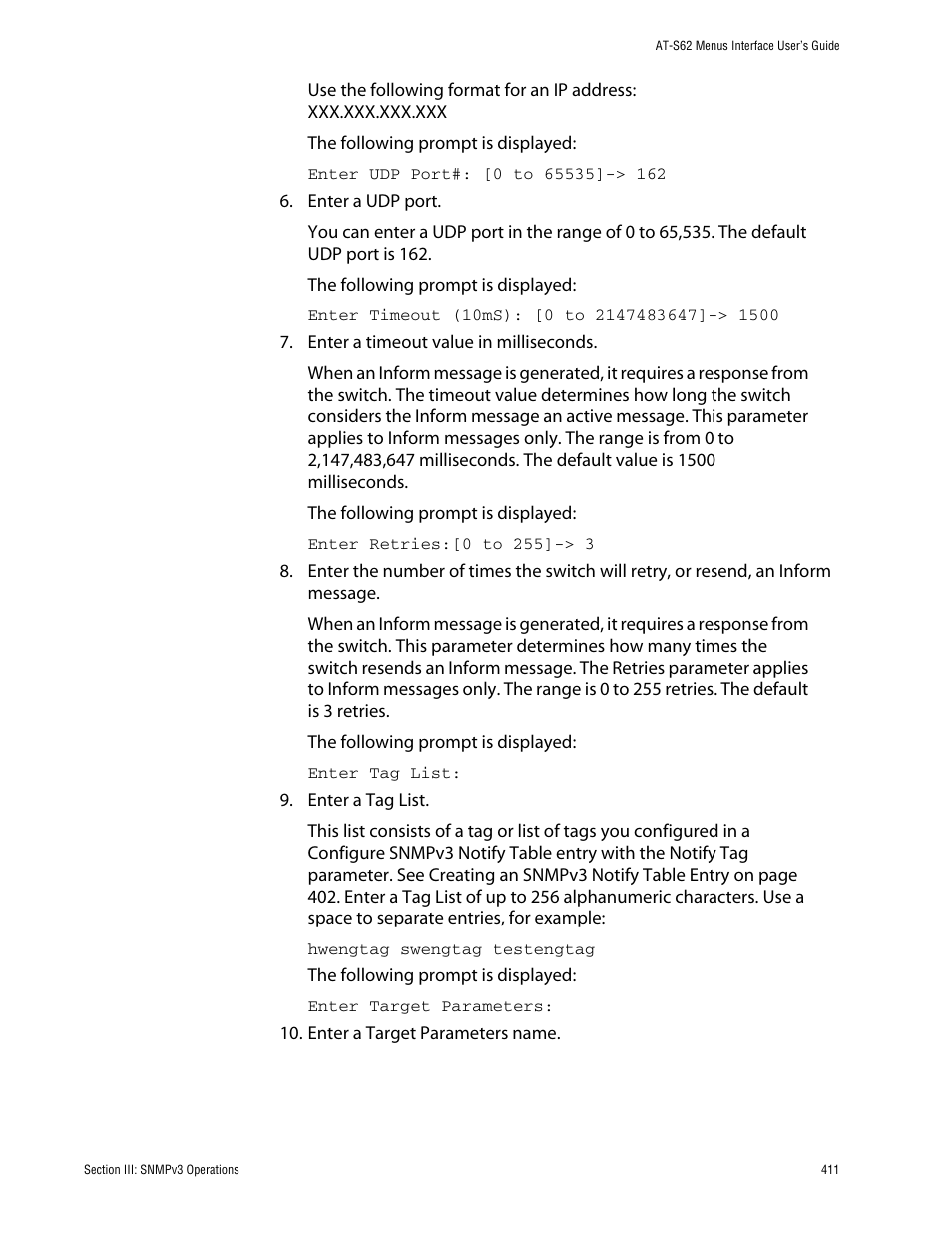 Allied Telesis AT-S62 User Manual | Page 411 / 760