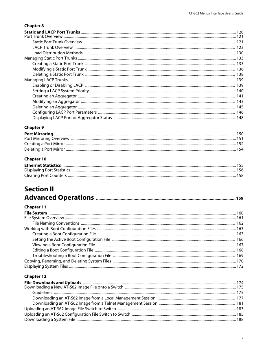 Allied Telesis AT-S62 User Manual | Page 5 / 760