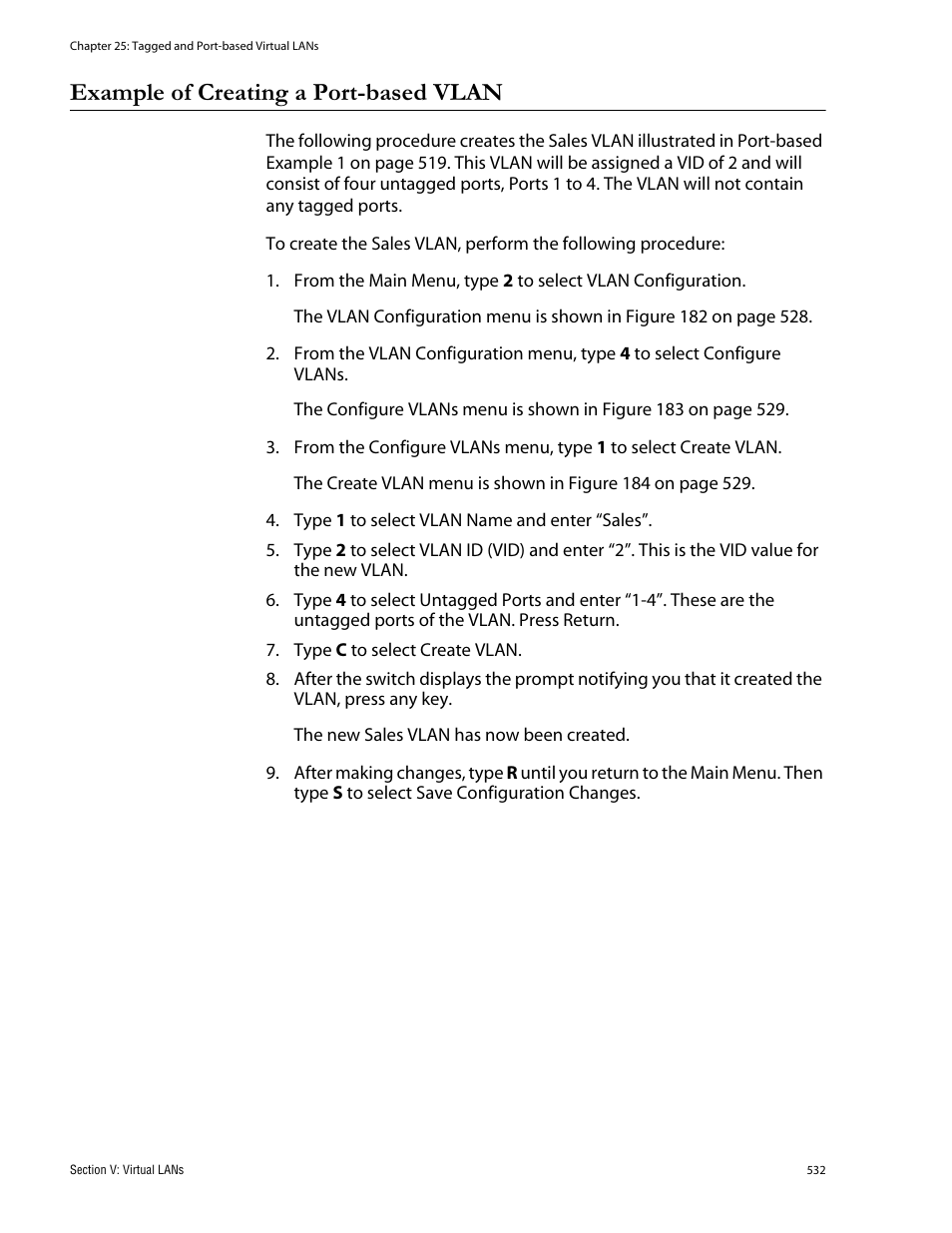 Example of creating a port-based vlan | Allied Telesis AT-S62 User Manual | Page 532 / 760