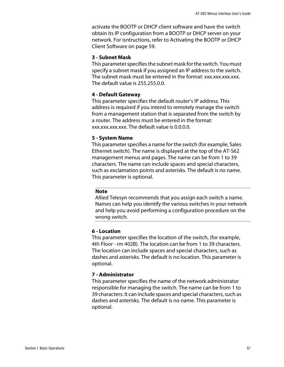 Allied Telesis AT-S62 User Manual | Page 57 / 760