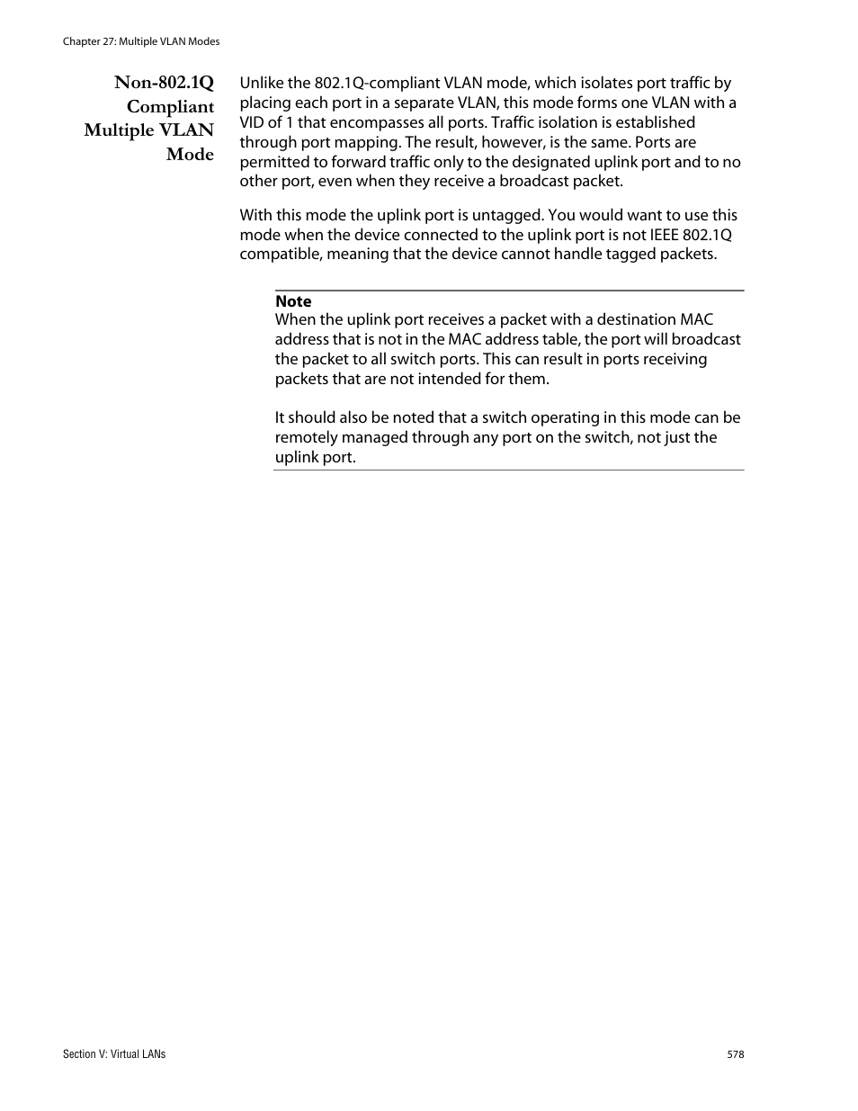 Non-802.1q compliant multiple vlan mode | Allied Telesis AT-S62 User Manual | Page 578 / 760