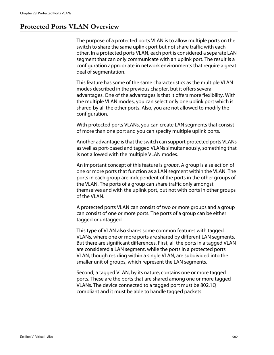 Protected ports vlan overview | Allied Telesis AT-S62 User Manual | Page 582 / 760