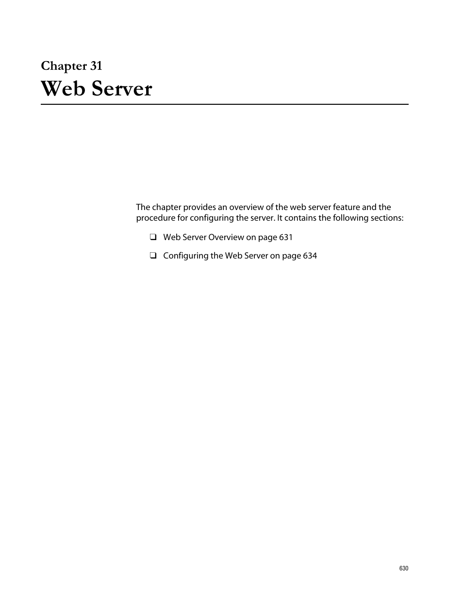 Chapter 31, Web server, Chapter 31 web server | Allied Telesis AT-S62 User Manual | Page 630 / 760