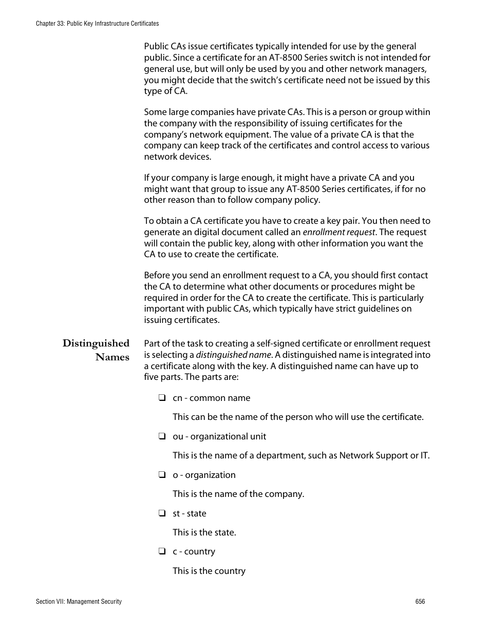 Distinguished names | Allied Telesis AT-S62 User Manual | Page 656 / 760