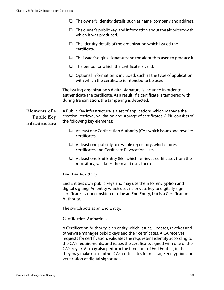 Elements of a public key infrastructure | Allied Telesis AT-S62 User Manual | Page 664 / 760