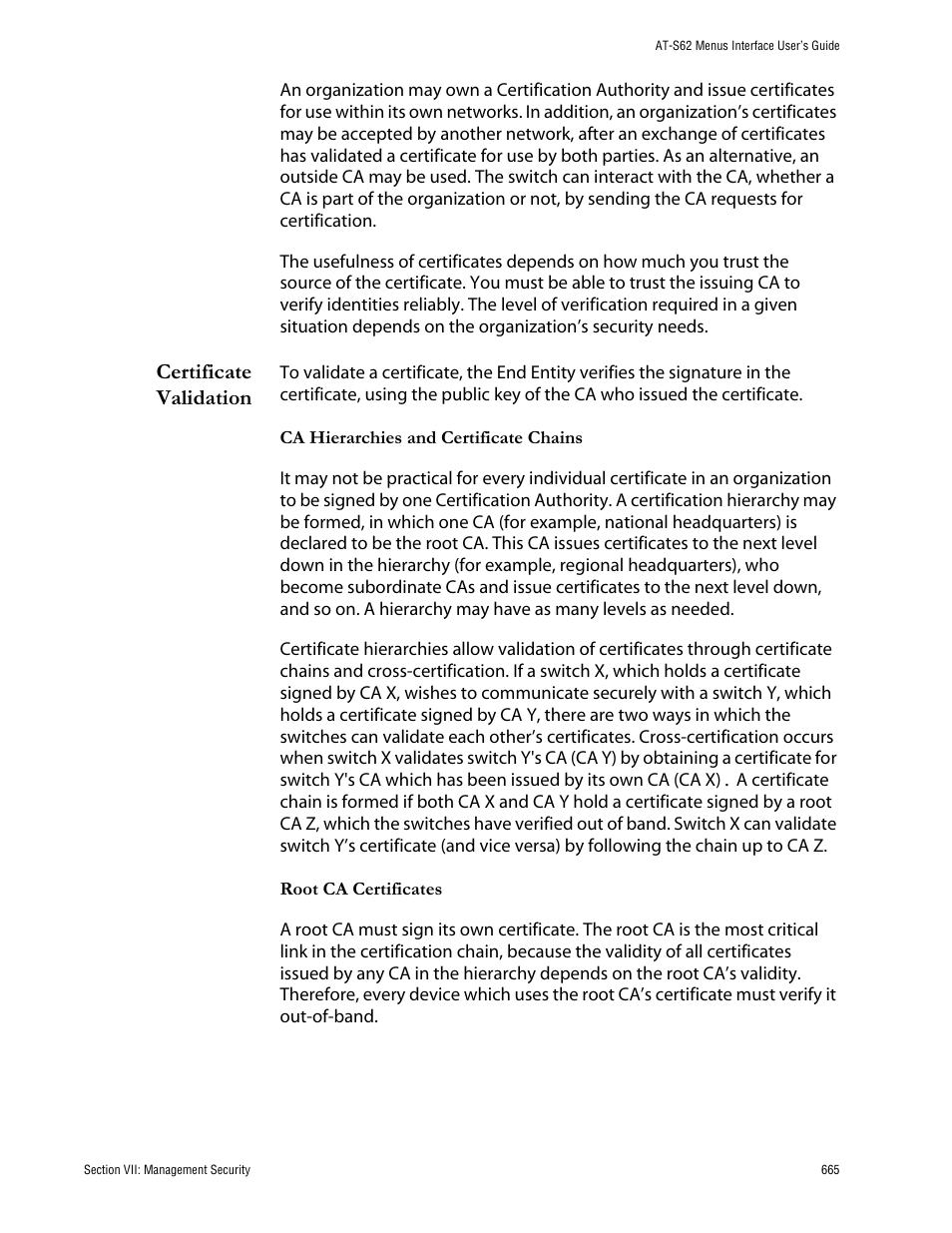 Certificate validation | Allied Telesis AT-S62 User Manual | Page 665 / 760